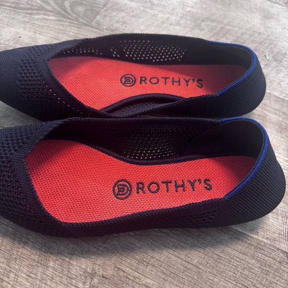 Rothy’s The Point Maritime Lattice Stitch Navy Blue Ballet Flat Womens Sz. W8.5 - Picture 3 of 7